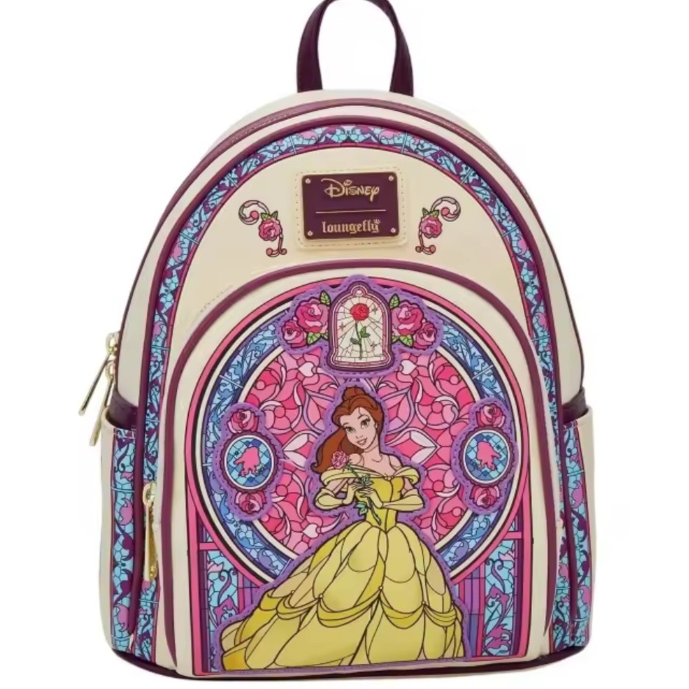 Loungefly Disney Beauty & the Beast Belle Stained Glass Portrait Mini Backpack